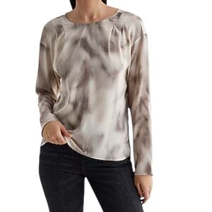 Express Cream and Brown Women's Blouse